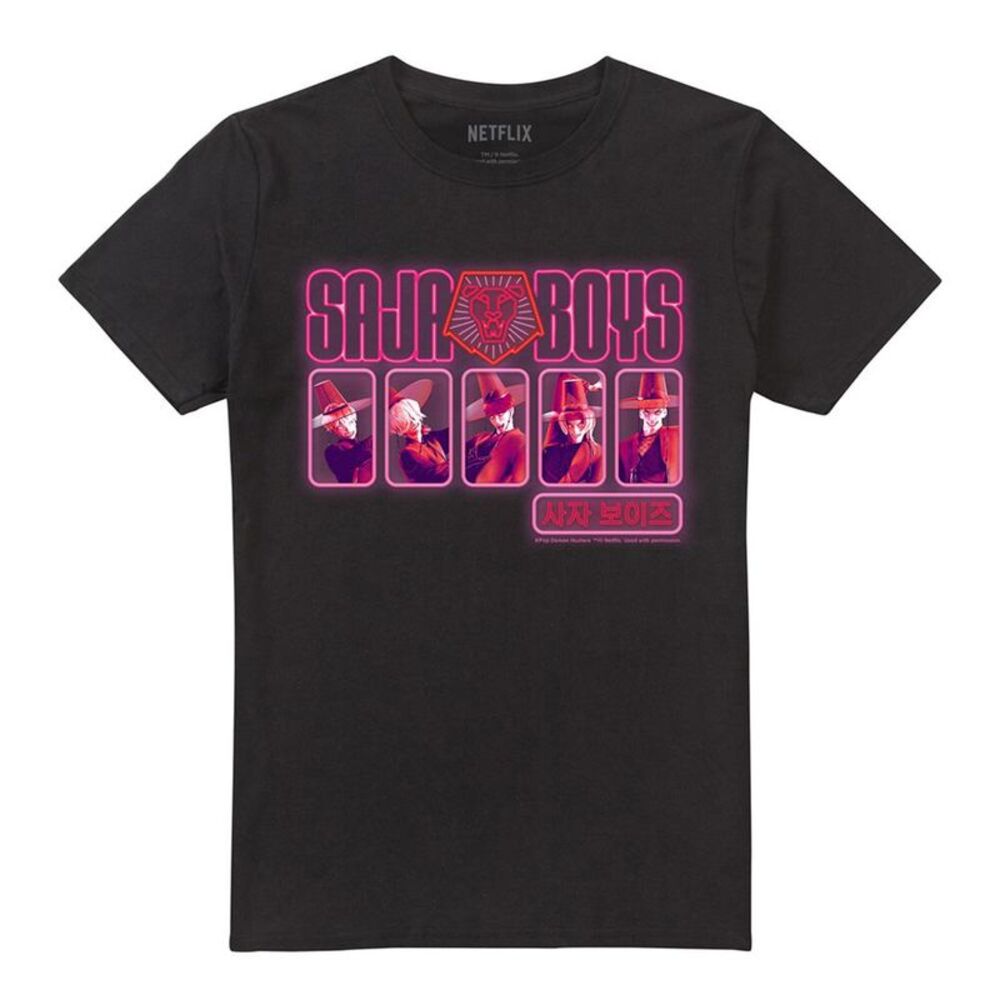 K-Pop Demon Hunters Unisex Adult Saja Boys Glowing Lights T-Shirt / Black